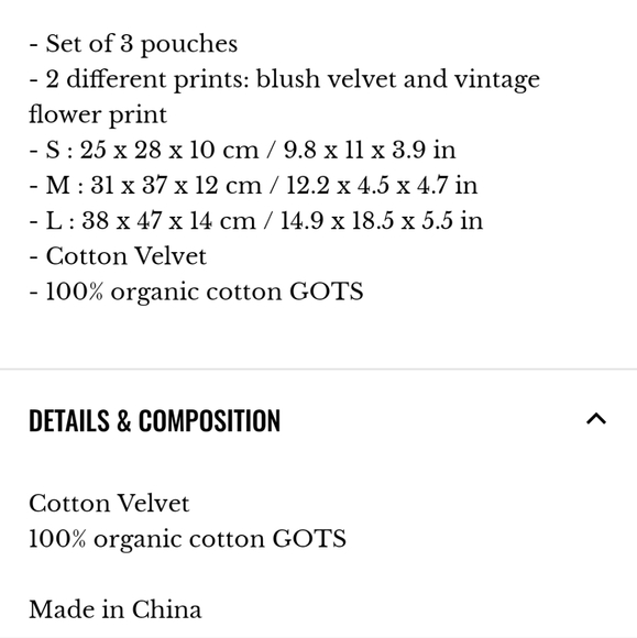 Sezane Set of 3 Vintage Flower/Velvet Pouches - Picture 7 of 7
